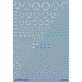 GM-858 FREE GM ラインデカール No.10「サークル & ワンポイント #2 」ホワイト&ネオンブルー