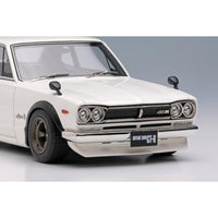 VM244B VISION 1/43 Nissan Skyline 2000GT-R (KPGC10) with Spoiler (NISSAN Works wheel) ホワイト