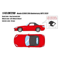 EM729D EIDOLON 1/43 Honda S2000 20th Anniversary (AP2) 2020 ニューフォーミュラレッド