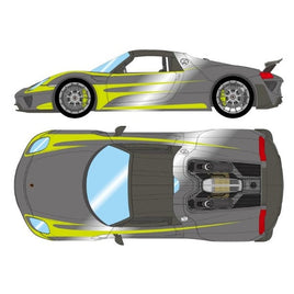 EM812C EIDOLON 1/43 Porsche 918 Spyder weissach package 2011 Rear Wing up メテオグレーメタリック/アシッドグリーンストラ