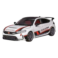 M65317 MOTORHELIX 1/64 ホンダ シビック タイプR(FL5) J's Racing  パールホワイト/レッドストライプ(Grey Rims)