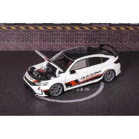 M65317 MOTORHELIX 1/64 ホンダ シビック タイプR(FL5) J's Racing  パールホワイト/レッドストライプ(Grey Rims)