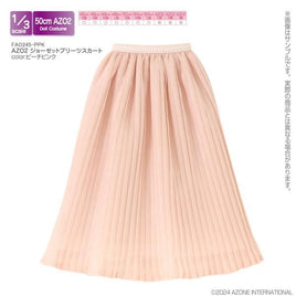 AZO2 ジョーゼットプリーツスカート ピーチピンク