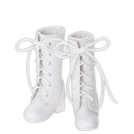 AKT177-WHT 1/6 レースアップセミロングブーツ ホワイト