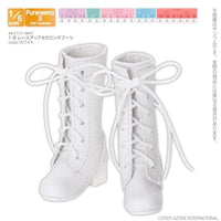 AKT177-WHT 1/6 レースアップセミロングブーツ ホワイト