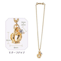 AMP166-GLD MagJewel 135mmネックレス(クラウン&一粒石) ゴールド