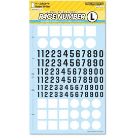 RND-L-BWH レースナンバーデカールL ベースホワイト(1枚入)