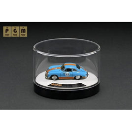PGM-640503-2 PGM 1/64 Porsche 356 Light Blue/Orange  - Rotating display