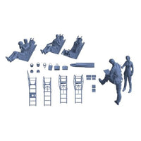 1/72 F-2A/B パイロットプリフライトset 3Dプリンター出力 UVレジン製 ディテールアップパーツ