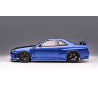 M83430 MOTORHELIX 1/18 日産 スカイライン GT-R (R34) NISMO CUSTOMIZED カーボンボンネット バージョン ベイサイドブルー