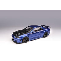 M83430 MOTORHELIX 1/18 日産 スカイライン GT-R (R34) NISMO CUSTOMIZED カーボンボンネット バージョン ベイサイドブルー