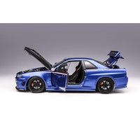 M83430 MOTORHELIX 1/18 日産 スカイライン GT-R (R34) NISMO CUSTOMIZED カーボンボンネット バージョン ベイサイドブルー