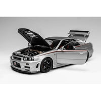 M83431 MOTORHELIX 1/18 日産 スカイライン GT-R (R34) NISMO CUSTOMIZED カーボンボンネット バージョン シルバー