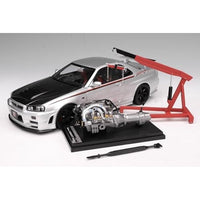M83431 MOTORHELIX 1/18 日産 スカイライン GT-R (R34) NISMO CUSTOMIZED カーボンボンネット バージョン シルバー