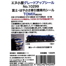 10299 T富士・はやぶさ牽引機運転室背面シール4輛分 (TOMIX用)