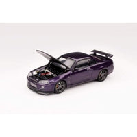 M63401 MOTORHELIX 1/64 日産 スカイライン GT-R R34 V Spec II  ミッドナイトパープル