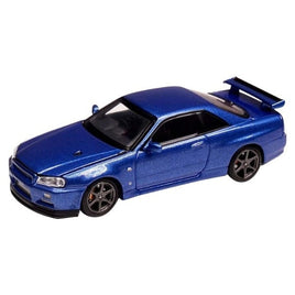 M63403 MOTORHELIX 1/64 日産 スカイライン GT-R R34 V Spec II  ベイサイドブルー