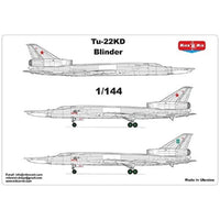 MKR144-024 ミクロミル 1/144 Tu-22KDブラインダーミサイル爆撃機※3種デカール付属:ソ連、ウクライナ、イラク x 各1