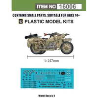 FRE16006 フリーダムモデルキット 1/16 WW.Ⅱ ドイツ R75 オートバイ