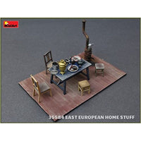 MA35584 ミニアート 1/35 東欧の家財道具(テーブル・イス・食器・ストーブ)
