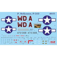 48153 ICM 1/48 P-51D w/パイロット&グランドクルーセット