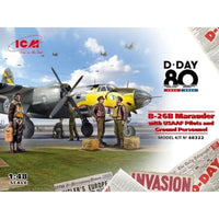 48322 ICM 1/48 'D-DAY 80thセット(B-26B w/USAAFパイロット&クルー)'