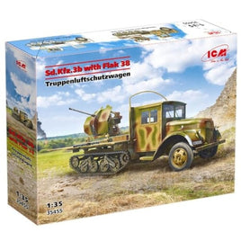 35455 ICM 1/35 ドイツ Sd.Kfz.3b w/ Flak 38 AA Gun