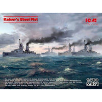 S021 ICM 1/700 ドイツ海軍大洋艦隊 『カイザーの鉄拳』戦艦4隻セット