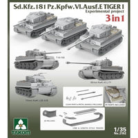 TKO2192 タコム 1/35 Sd.Kfz.181 Pz.Kpfw.Ⅵ Ausf.E タイガーⅠ '実験計画' 3 in 1