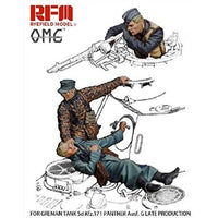 RFMOM35001 ライフィールド 1/35 ドイツ戦車兵セット「銃弾に倒れた兵士」レジン製フィギュア3体入り