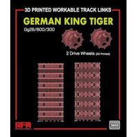 RFM3033 ライフィールド 1/35 キングタイガーシリーズ用Gg26/800/300タイプ可動式履帯w/起動輪(3Dプリンター製)