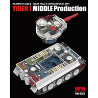 RFM5152D ライフィールドモデル 1/35 タイガーI 重戦車 中期型 w/フルインテリア (クリア & 通常 車体パーツ、連結組立可動式履帯) +