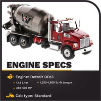 71033 DIECAST MASTERS 1/50 ウエスタンスター 4700 SF コンクリートミキサー メタリックレッド