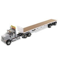 71041 DIECAST MASTERS 1/50 インターナショナル HX520 タンデムトラクター 53フラットベッドトレーラーライトグレー/シルバー