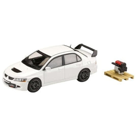 HJ644054W HJ64 1/64 Mitsubishiランサーエボリューション 8 MR GSR エンジンディスプレイモデル付き ホワイトソリッド