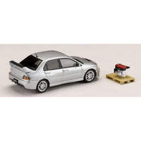 HJ645054S HJ64 1/64 Mitsubishiランサーエボリューション 9 GSR エンジンディスプレイモデル付き クールシルバーメタリック