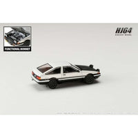 HJ641052BWB HJ64 1/64 Toyota スプリンター トレノ GT APEX (AE86) JDM Style カーボンボンネット ホワイト/ブラック