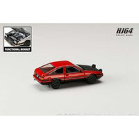HJ641052BRB HJ64 1/64 Toyota スプリンター トレノ GT APEX (AE86) JDM Style カーボンボンネット レッド/ブラック