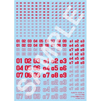 HJM004D5 HJモデラーズデカール ナンバリング02[レッド]