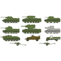 MI06SP WWII ロシア軍用車両セット1  ホワイトメタル製 T-35重戦車2両付き