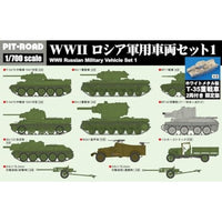 MI06SP WWII ロシア軍用車両セット1  ホワイトメタル製 T-35重戦車2両付き