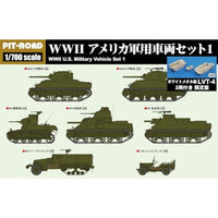 WWII アメリカ軍用車両セット 1 ホワイトメタル製 LVT-4水陸両用車 2両付き