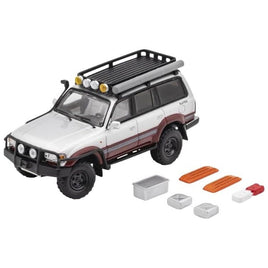 KS014-384 GCD 1/64 トヨタ ランドクルーザー LC80 - レトロフィットバージョン - LHD シルバー/マルーンレッド