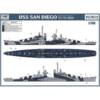 VEEV57012 ヴィー・ホビー 1/700 米海軍 軽巡洋艦 サンディエゴ  CL-53 1944年 「通常版」
