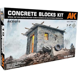 AK35019 AKインタラクティブ 1/35 コンクリートブロック 小屋製作キット