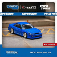 T64G-025-BL Tarmac Works 1/64 VERTEX Nissan Silvia S13 Blue Metallic TOYO TIRES - 1/64