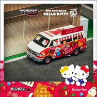 T64G-TL032-HK Tarmac Works 1/64 Dodge Van Hello Kitty Food Truck