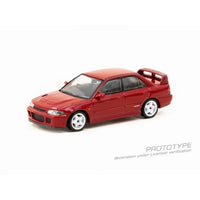 T64G-049-RE Tarmac Works 1/64 Mitsubishi Lancer GSR  Evolution II Red  Model Car + Trading Cards Com