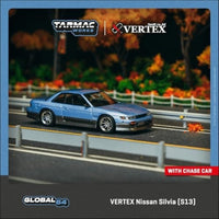 T64G-025-PU Tarmac Works 1/64 VERTEX Nissan Silvia (S13) Blue / Grey