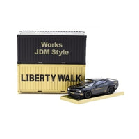 T64G-TL039-BK Tarmac Works 1/64 LB-WORKS Dodge Challenger SRT Hellcat Black Metallic with 2 containe